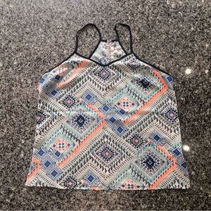 Skies are Blue Geometric Print Women's Tank Top - Size XL